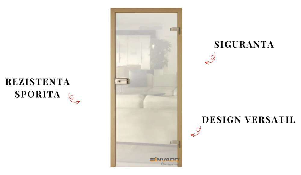 Usi de Sticla cu Toc MDF